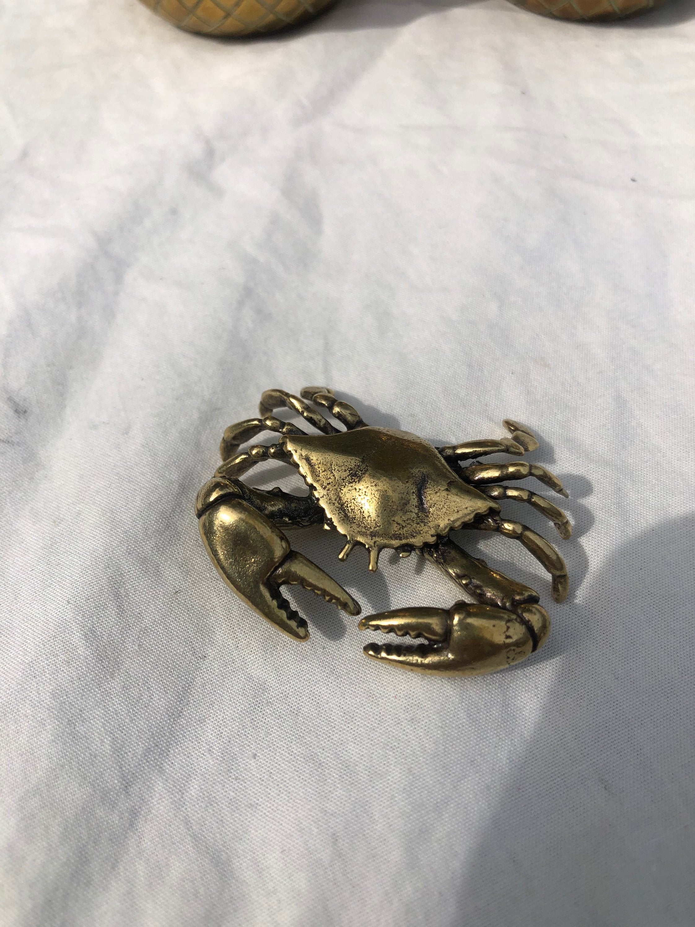 Vintage Brass Crab - Etsy