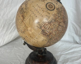 Vintage Globe with Wooden Base