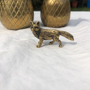 Vintage Small Brass Fox