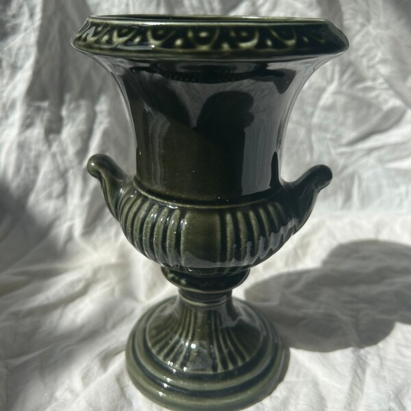 Vintage Green Dartmouth Pottery Urn
