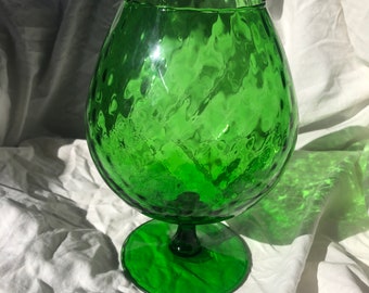 Vintage Green Brandy Glass