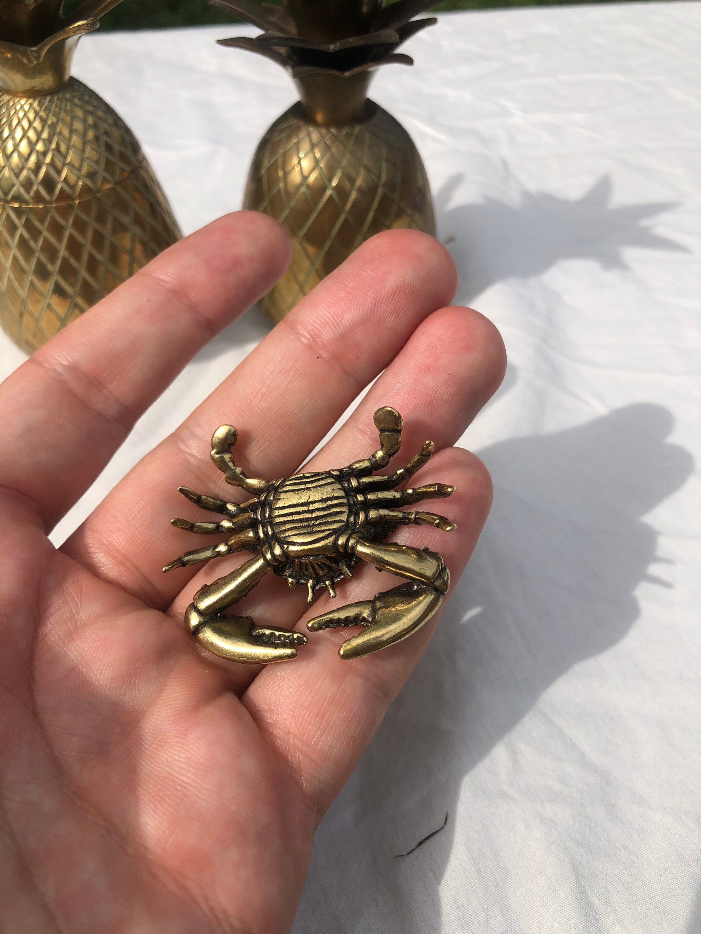 Amazon.com: Gold Brass Cute Crab Statue Home Desk Decoration