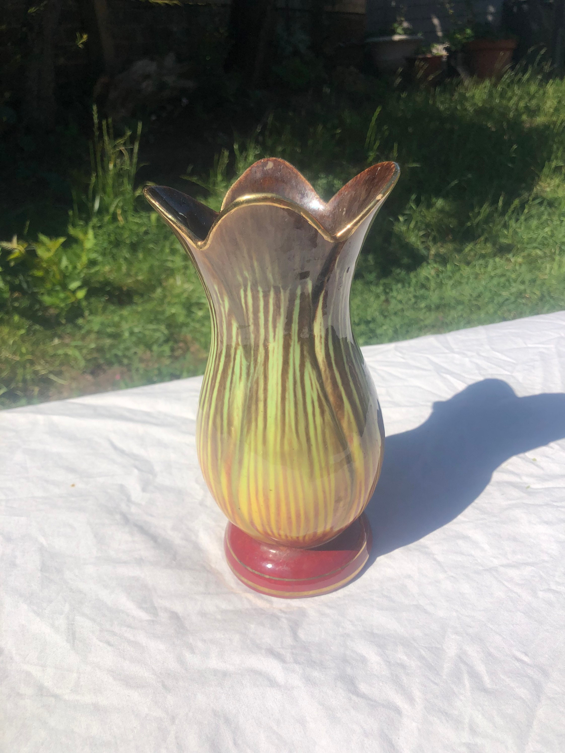 ヴィンテージ西ドイツ陶器花瓶 - Etsy 日本