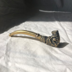 Vintage Brass Dragon Shaped Pipe