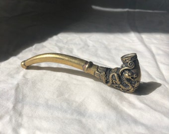 Vintage Brass Dragon Shaped Pipe