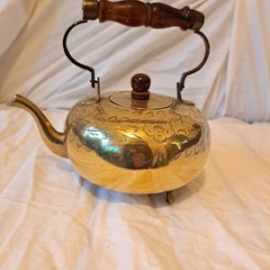 Vintage Brass Tea Pot Kettle