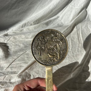 Vintage Kleine Bronze Japanische Antik Spiegel
