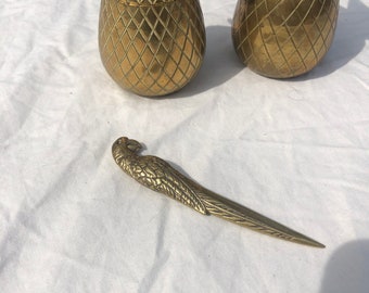 Vintage Brass Parrot Letter Opener