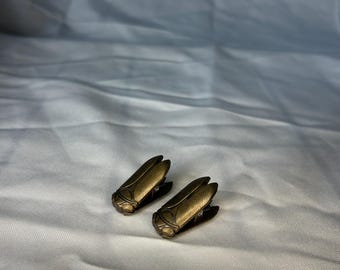 Pair of Vintage Brass Cicada Paper Clips