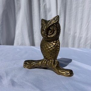 Vintage Solid Brass Owl Figurine