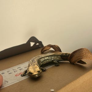 Vintage Brass Axolotl Figurine Decorative Salamander Sculpture Symbol of Renewal Animal Ornament Collectible Gift