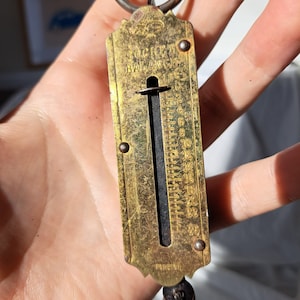 Vintage Brass Spring Pocket Balance Weighing Scales