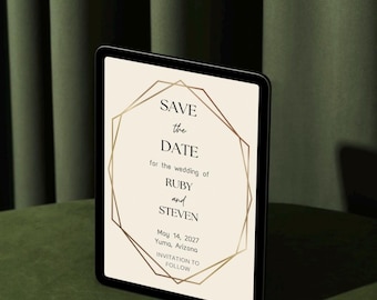 Printable Save the Date Wedding Invitation Template (Digital Download)