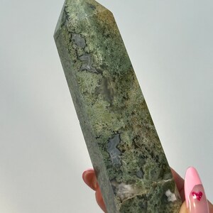 Beautiful Moss Agate Tower