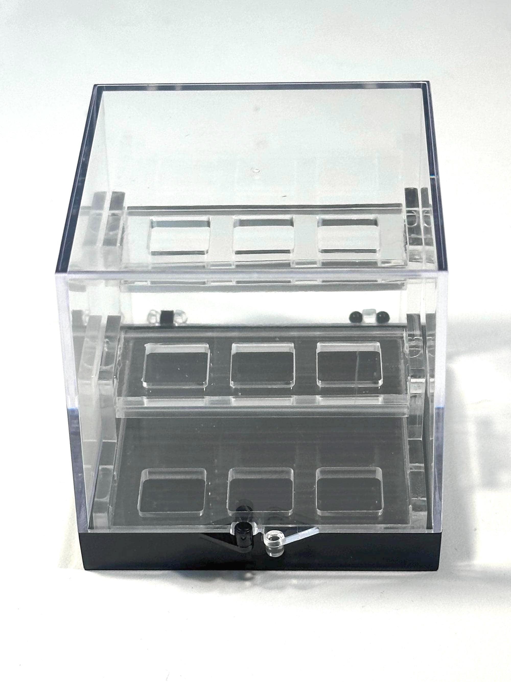鉱物標本展示ボックス、3段アクリル製サムネイルクリスタルホルダー