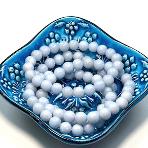 Blue Angelite Crystal Bracelet, Calming Soft Blue, 8 mm bead