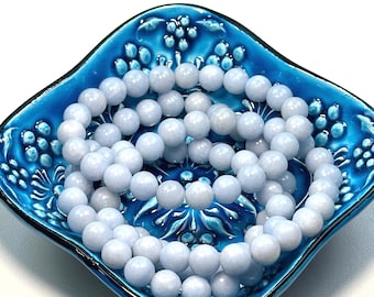 Blue Angelite Crystal Bracelet, Calming Soft Blue, 8 mm bead