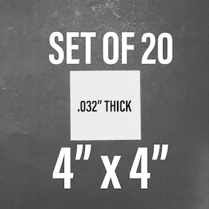 4&quot; x 4&quot; Gloss White .032&quot; THICK Aluminum Sublimation Blanks - 20pcs