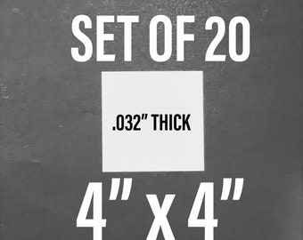 May include: Set of 20, 4" x 4" white square tiles, .032" thick.