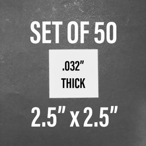 2.5&quot; x 2.5&quot; Gloss White .032&quot; THICK Aluminum Sublimation Blanks - 50pcs