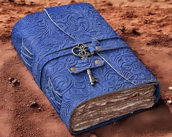Handmade Leather Journal: Vintage Deckle Edge Paper, Book of Shadows