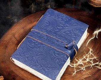 Handmade Leather Journal: Vintage Deckle Edge Paper, Book of Shadows