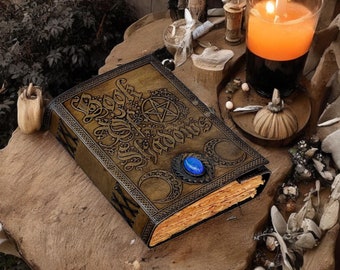 Libro de las Sombras en Cuero: Grimorio Celta, Libro de Hechizos de Brujería