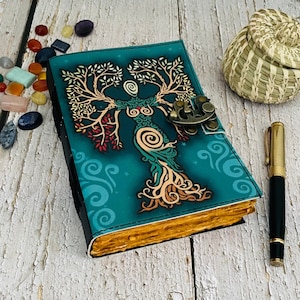 Incantesimo libro di ombre diario madre della terra colorato deckle bordo carta vintage pelle diario taccuino sfoderato Diario giornaliero 7x5 Pollici