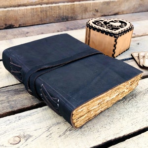 Vintage Leather Journal: Handmade Deckle Edge Paper Book