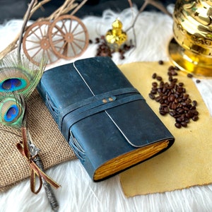 Personalized Leather Journal, Leather Notebook, Custom Engraved Gift for Women and Men Handmade Paper, Travel Journal, Birthday Gift