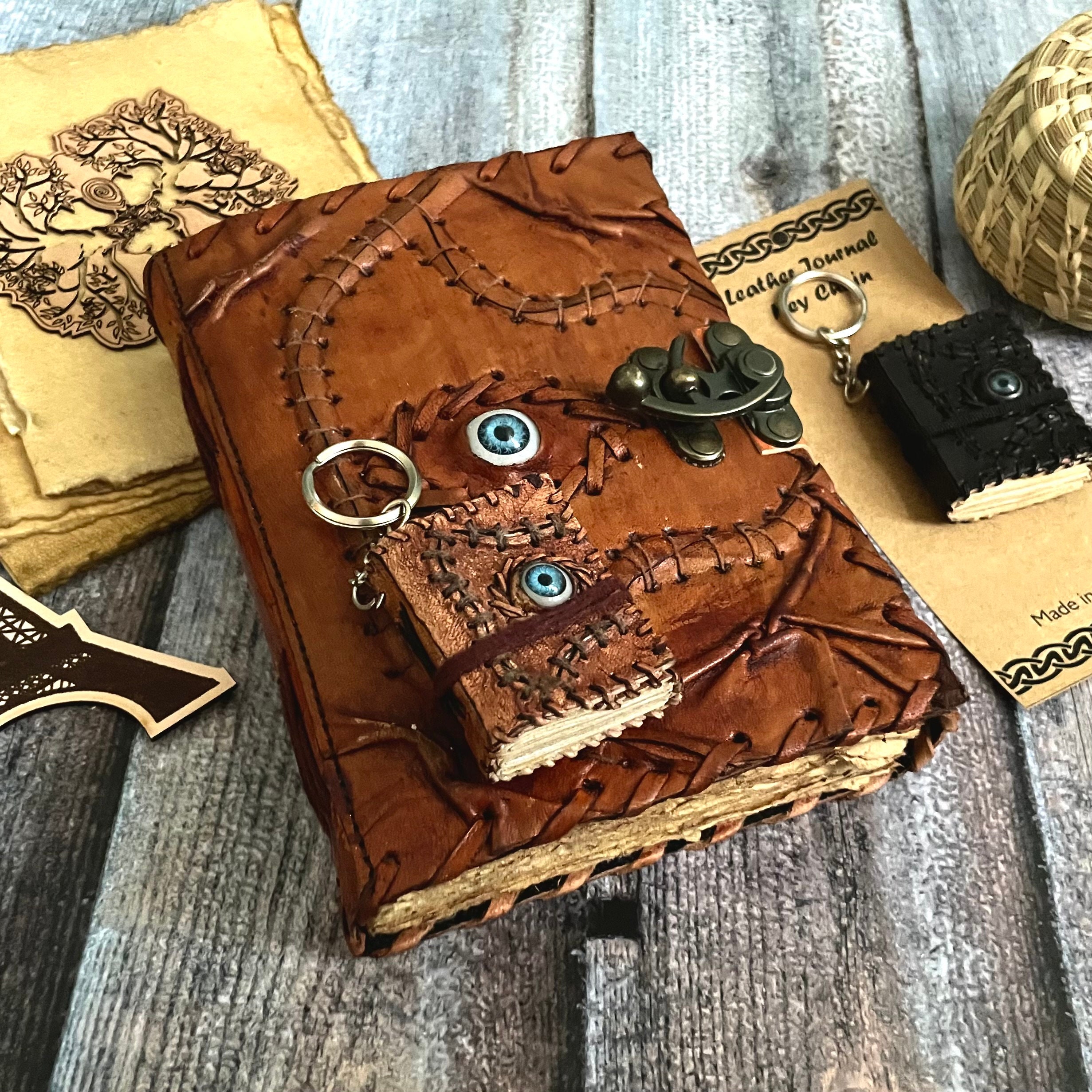 Hocus Pocus book of spells Leather Journal • Blank book, Wiccan Pagan, halloween decor, halloween gifts for him Her