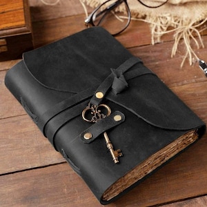 50% DI SCONTO Diario in pelle, taccuino o quaderno di schizzi Carta con bordi in stile antico vintage, Libro delle ombre, Miglior regalo per la festa della mamma (7*5 pollici)