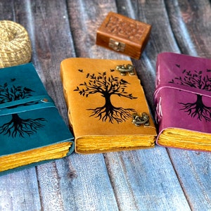 Tree of life leather bound journal for men women