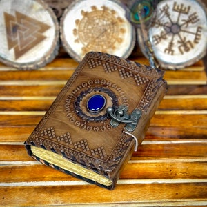 Grimoire journal Leather journal Blank spell book book of shadows Leather Gifts For Him sketchbook journal notebook image 6