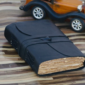 Leather Journal Handmade Deckle Edge Paper Leather Bound Journal Book of Shadow Drawing Journal Sketchbook Gift For Her Him 7*5 Inches