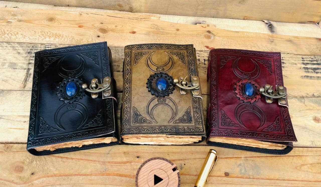 Pack Of 3 book of shadows Vintage Leather Journal Third Eye Etsy