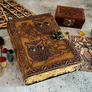 50% OFF Leather Journal - Vintage Celtic Journal - Handmade Antique Deckle Edge Paper - Leather Sketchbook - Book of Shadows Journal