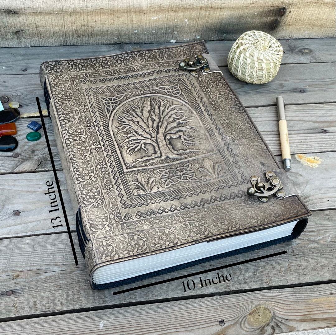 Extra Large Leather Journal: Embossed Tree of Life, Handmade Paper - Etsy