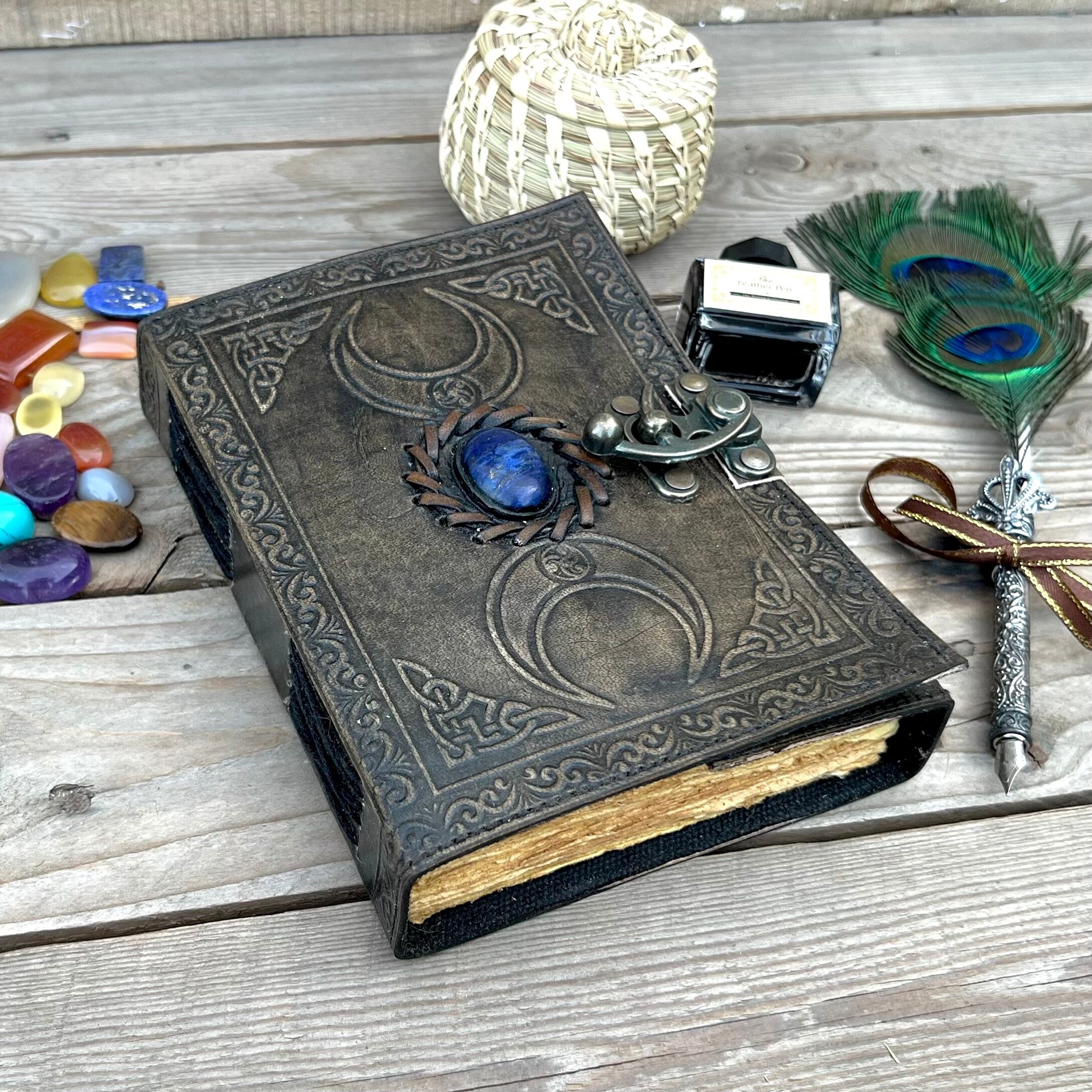 Pack of 4 Book of Shadows, Vintage Leather Journal Third Eye