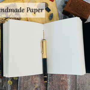 Handmade Cotton Paper, Use Any Kind Of Pen - Sketch, Doodle, Write on your journal notebook with a Calligraphy pen Fountain Pen, Brush Pen, Ball Pen, Acrylic Colours, Wataercolor and many more.