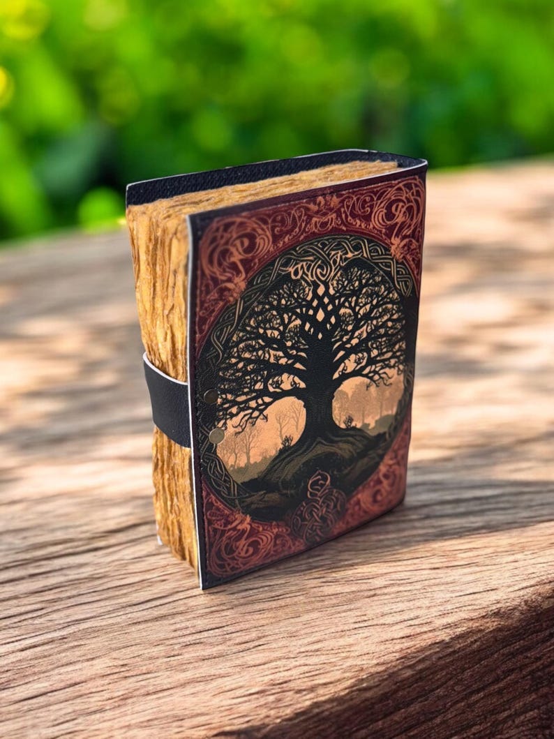 Tree of Life Leather Grimoire: Large Spell Book, Blank Journal - Etsy