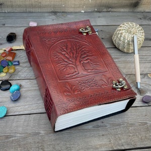 600 Pages large Tree Of Life Leather Journal, Leather Notebook, Spell Book of shadows journal, Guest Book, Gift for Him, 10x7 Inches