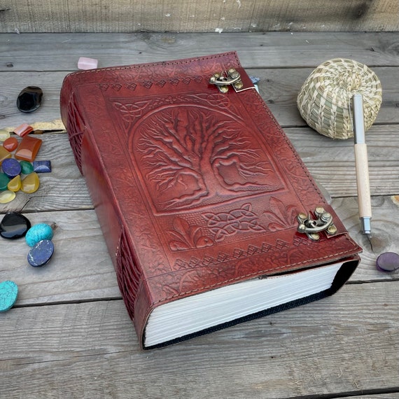 TREE OF LIFE LEATHER BOUND JOURNAL - ANTIQUE DECKLE EDGE PAGES