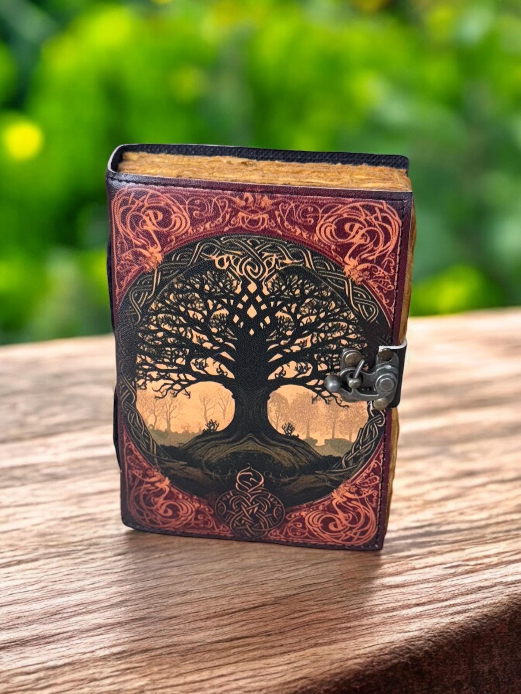 Tree of Life Leather Grimoire: Large Spell Book, Blank Journal - Etsy