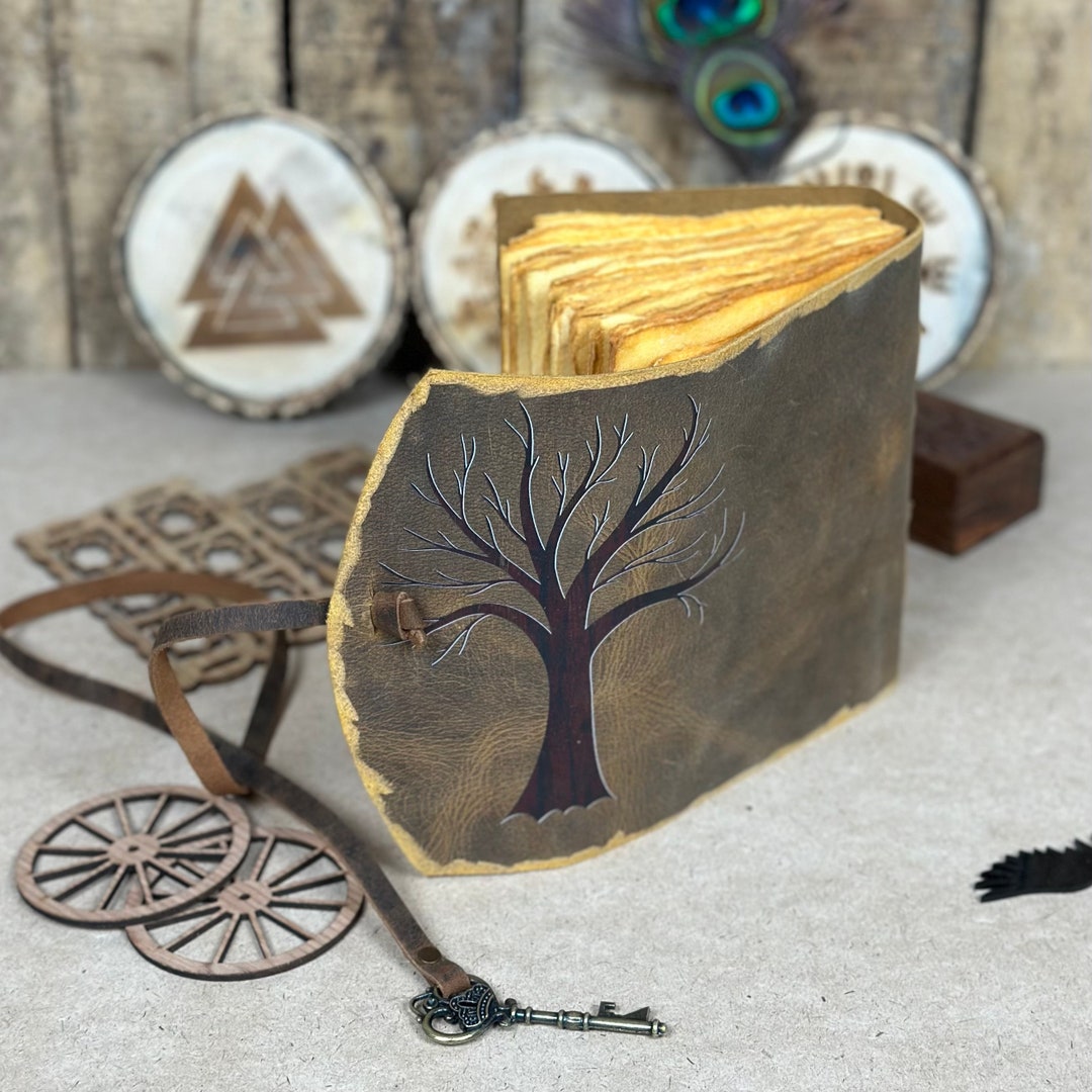 Personalized Tree of Life Leather Journal: Handmade Deckle Edge Paper ...