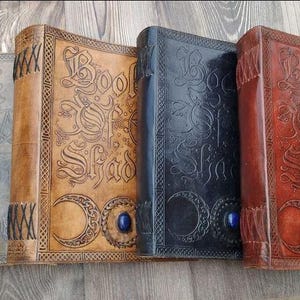 Book of Shadows Leather Notebook Grimoire Leather Journal Magical Spell ...
