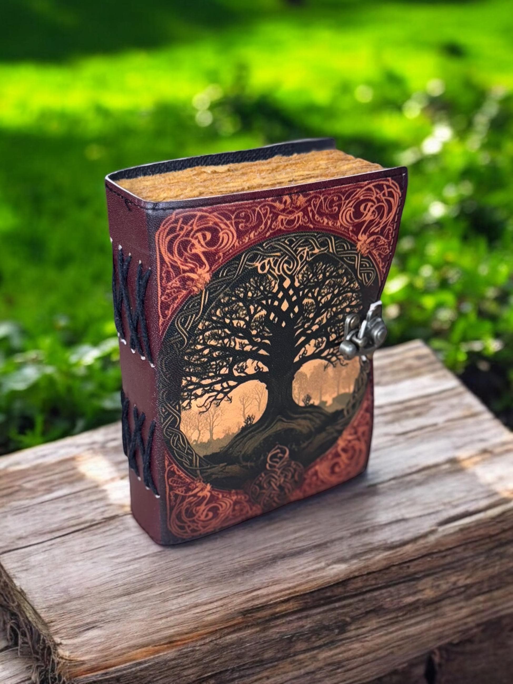 Tree of Life Leather Grimoire: Large Spell Book, Blank Journal - Etsy