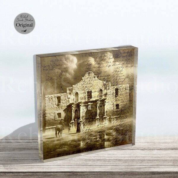 Alamo and Muster Roll - Tabletop Decor - Art Block (Overstock Clearance Item)