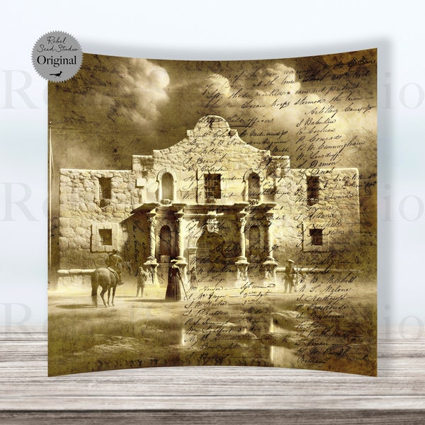 Alamo and Muster Roll - Curved Metal Print - Tabletop Decor