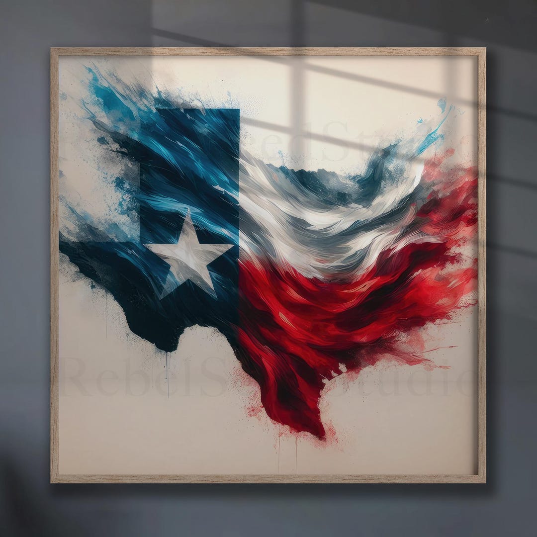 Texas Lone Star State Flag Poster: Western Ready-to-frame Fine Art ...